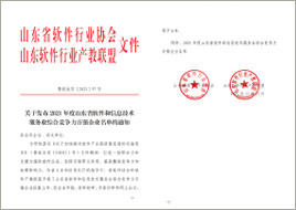 山東省軟件和信息技術(shù)服務(wù)業(yè)綜合競爭力百強企業(yè)